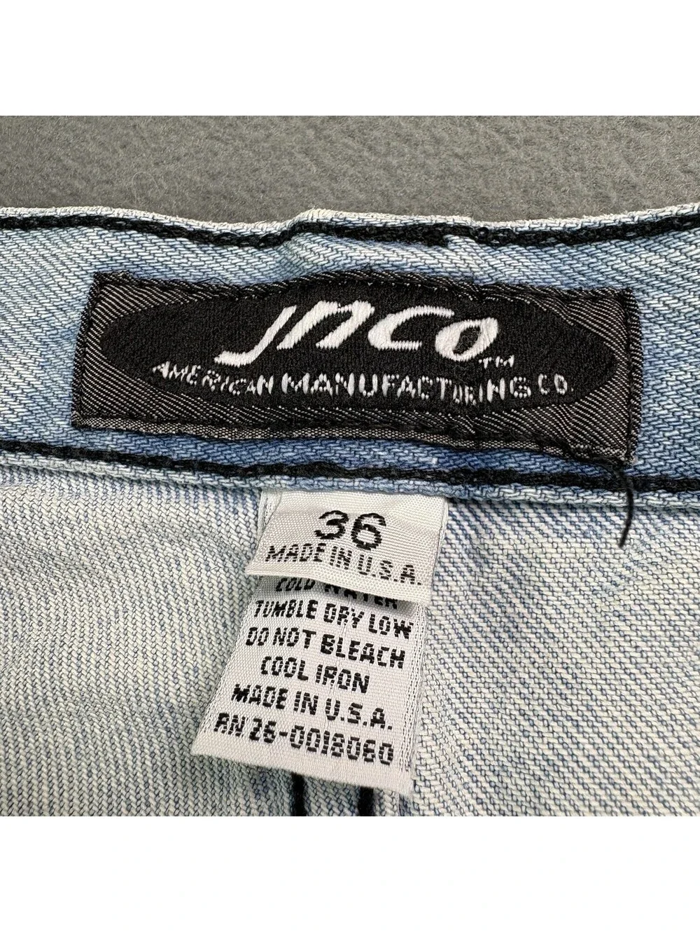 Vintage Jnco Baggy Cut Off Denim Jean Shorts Size 36 (Fit 34 in.) Blue